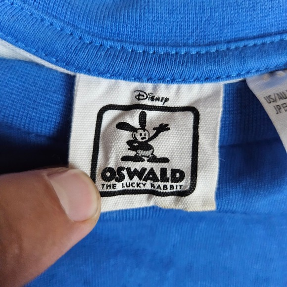 Disney Oswald‎ the Lucky Rabbit Sky Scrappers Blue Long Sleeve Shirt Size XS - Picture 6 of 9